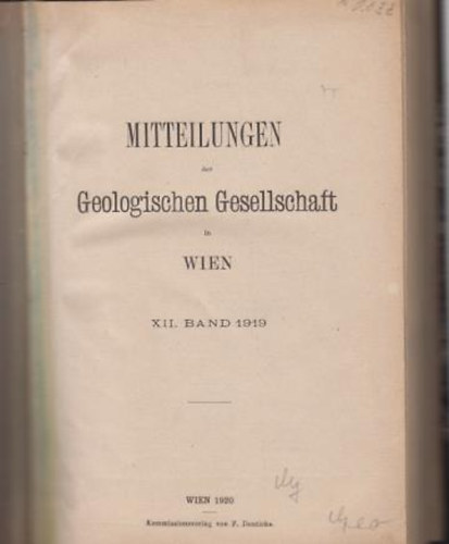 nincs adat - Mitteilungen der Geologischen Gesellschaft in Wien