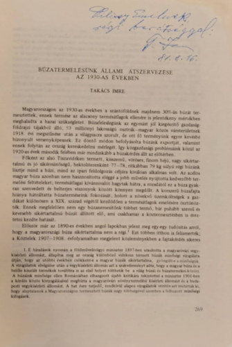 Takcs Imre - Bzatermelsnk llami tszervezse az 1930-as vekben - Klnlenyomat