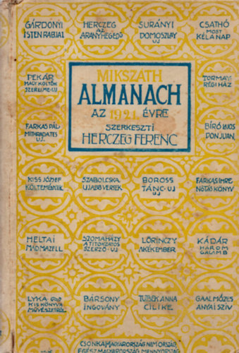 Herczeg Ferenc  (szerk.) - Miksz�th Almanach az 1921-ik �vre