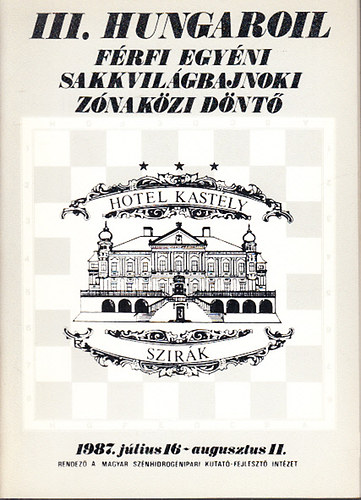 III. Hungaroil frfi egyni sakkvilgbajnoki znakzi dnt (1987. jlius 16- augusztus 11., Hotel Kastly, Szirk)