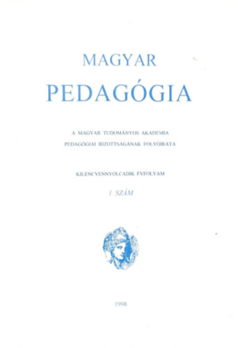 Magyar pedaggia 1998/1. szm