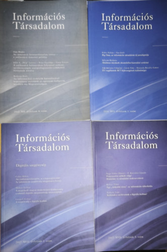 4db mű Információs Társadalom sorozatból - 2012. XII. évfolyam 4. szám, 2016. XVI. évfolyam 1. szám, 2017. XVII. évfolyam 2.-3. szám,