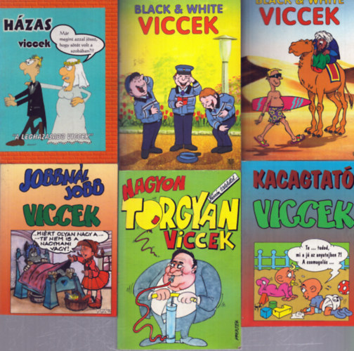 6 db vicck�nyv: Nagyon Torgy�n viccek - H�zas viccek - Black & White viccek 1. - Black & White viccek 2. - Kacagtat� viccek - Jobbn�l jobb viccek