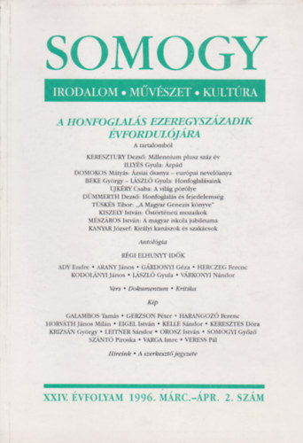 Tsks Tibor  (szerk.) - Somogy - Irodalom, mvszet, kultra - 1996. mrc.-pr. XXIV. vf. 2. szm
