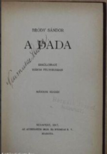 Bródy Sándor - A dada