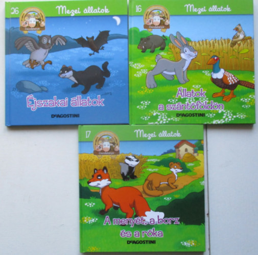 3 k�tet a Mezei �llatok sorozatb�l (�jszakai �llatok+ �llatok a sz�nt�f�ld�n + A meny�t, a borz �s a r�ka )