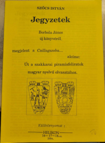 Szőcs István - Jegyzetek Borbola János új könyvéről (reprint)