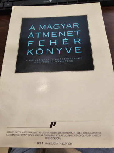 A magyar tmenet fehr knyve 1991. msodik negyed