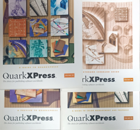 QuarkXPress for Mac OS - Guide + Preview + Keyboard Command guide + Guide to color management and prepress (4 k�tet)