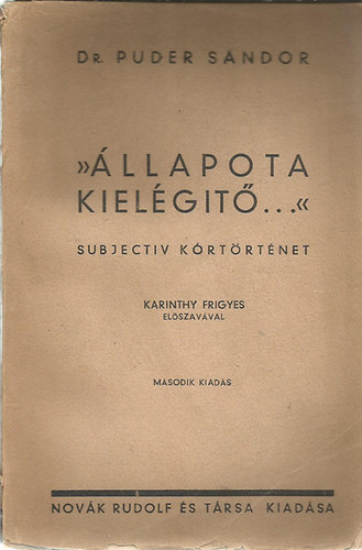 Dr. Puder Sndor - 'llapota kielgt...'