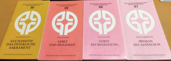 Dumitru Staniloae, Anselm Grn O.S.B., Basilius Doppelfeld OSB Franz-Xaver Durrwell - 4 db Mnsterschwarzacher Kleinschriften: Eucharistie das sterliche Sakrament (30); Gebet als Begegnung (60); Gebet und Heiligkeit (59); Mission als Austausch (61)