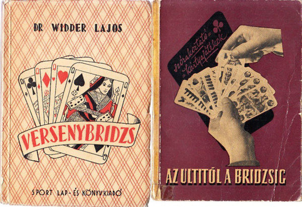 Dr. Widder Lajos - 2 db. k�rty�s k�tet (Versenybridzs + Az ultit�l a bridzsig)