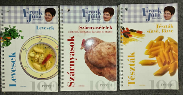 Frank J�lia - (3db) Frank J�lia Konyh�ja k�nyvcsomag: Levesek + Sz�rnyasok - Sz�rnyas�telek csirk�b�l, pulyk�b�l, kacs�b�l �s lib�b�l + T�szt�k s�tve, f�zve (300 recept)