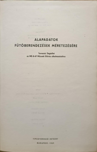 Alapadatok f�t�berendez�sek m�retez�s�re