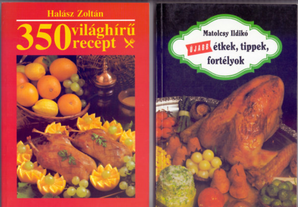 Halsz Zoltn - Matolcsy Ildik - 350 vilghr recept (8 oldal sznes tblval) + jabb tkek, tippek, fortlyok (Msodik kiads)