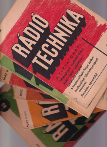 R�di�technika 1942. VII. �vfolyam 1-8., 10-12. sz�m (11 db)