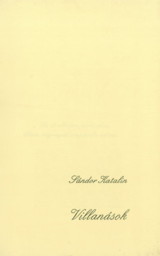 S�ndor Katalin - Villan�sok. Versek