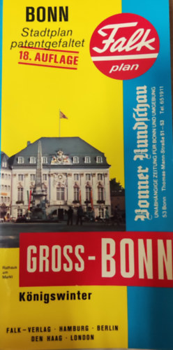 Gross-Bonn. Stadtplan patentgefalten