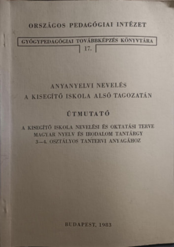 Országos pedagógiai Intézet gyógypedagógiai továbbképzés köknyvtára 17.