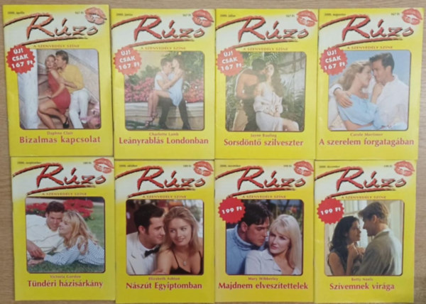 Charlotte Lamb, Jayne Bauling, Carole Mortimer, Több szerző Daphne Clair - 8 db Rúzs - A szenvedély íze romantikus füzet (2000. április, június-december)