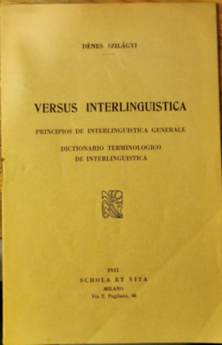 Szilágyi Dénes - Versus interlinguistica