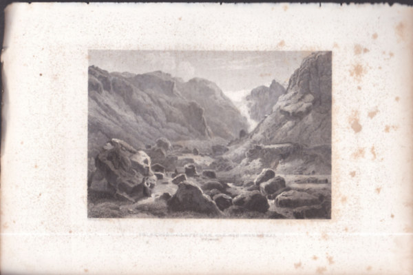 Folgefonna Gleccser (18x28 cm lapmret eredeti aclmetszet) - Norvgia, Eurpa