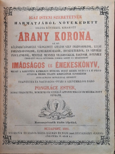 Pongrácz Ester - Arany Korona - Imádságos és énekeskönyv