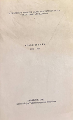 Dr. Bitskey Istvnn - Szab Istvn 1898-1969 (Klnlenyomat)