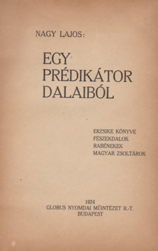 Nagy Lajos - Egy Prdiktor dalaibl