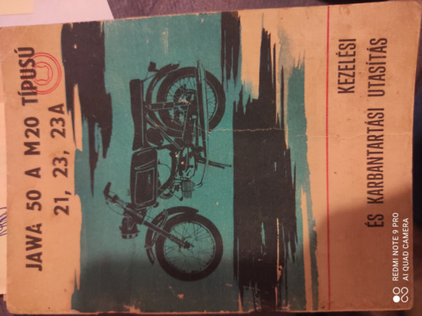 Jawa 50 typusú 20, 21, 23A kezelési és karbantartási utasításszakkönyv