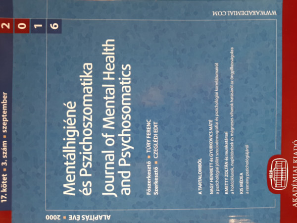 Mentlhigin s Pszichoszomatika 2016. 17. ktet, 3. szm, szeptember
