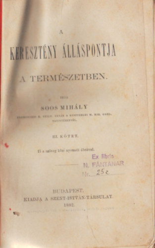Soos Mih�ly - A kereszt�ny �ll�spontja a term�szetben