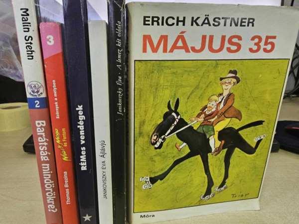 Janikovszky Éva, Szabó Zoltán, Thomas Brezina, Malin Stehn Erich Kästner - 6db-os KÖNYVMENTŐ AJÁNLAT, ifjúsági: Május 35+ A lemez két oldala+ Ájlávjú+ Rémes vendégek+ Mark Mega és Fantom- Szörnyek a mélyben+ Barátság mindörökre?