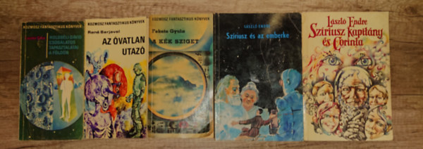 Ren� Barjavel, Fekete Gyula, L�szl� Endre Laczk� G�za - 5 db klasszikus kiad�s� sci-fi: Holdbeli D�vid csod�latos tapasztalatai a F�ld�n, Az �vatlan utaz�, A k�k sziget, Sz�riusz �s az emberke, Sz�riusz kapit�ny �s a Corinta