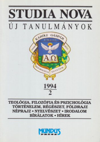Studia Nova - j tanulmnyok 1994/2.