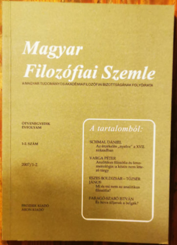 Magyar Filozfiai Szemle 2007/1-2
