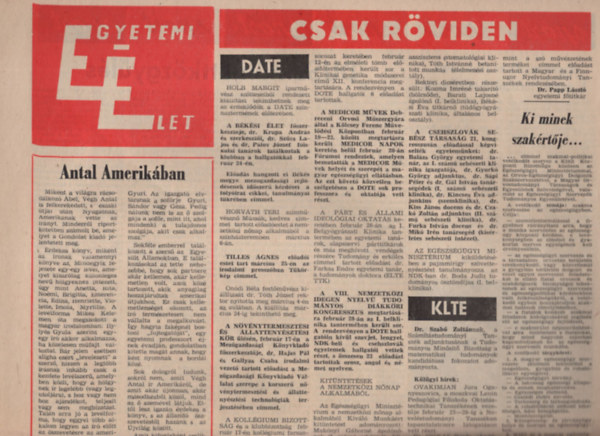 Gőz József - Egyetemi Élet XIX. évfolyam 11. szám