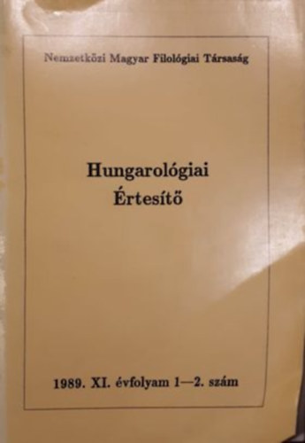 Hungarolgiai rtest 1989. XI. vf. 1-2. szm