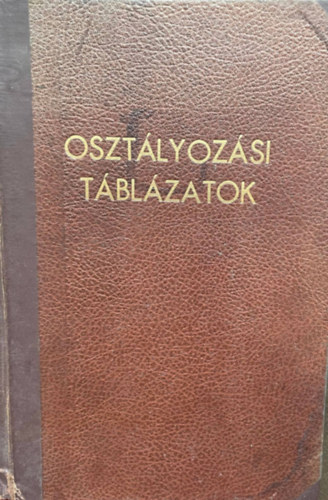 Sndor Durzsa - Osztlyozsi tblzatok az llami Pedaggiai Fiskola Levezel Oktatsi Osztlya rszre.