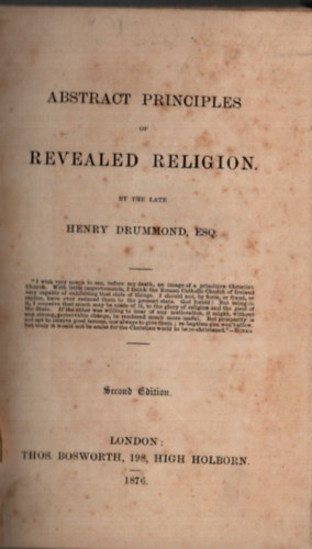 Henry Drummond - Abstract Principles of Revealed Religion