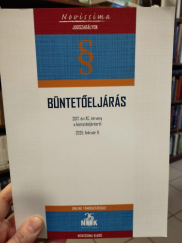 Dr. Szilner Gyrgy - Bnteteljrs. 2017.vi XC.trvny a bnteteljrsrl. 2025. februr II.