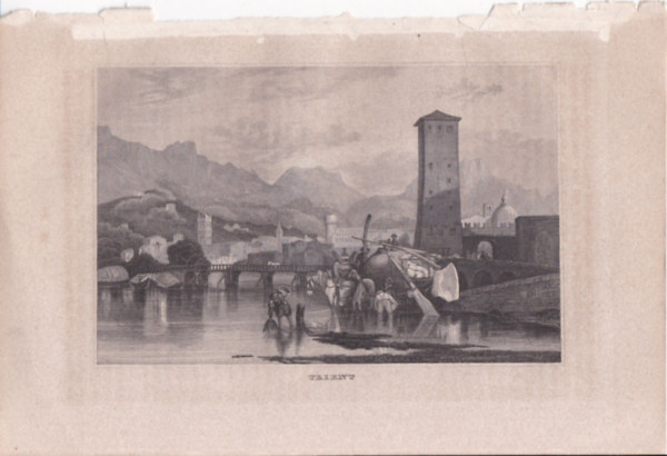 Trient (Trent, Olaszorszg, Eurpa) (16x23,5 cm lapmret eredeti aclmetszet, 1856-bl)