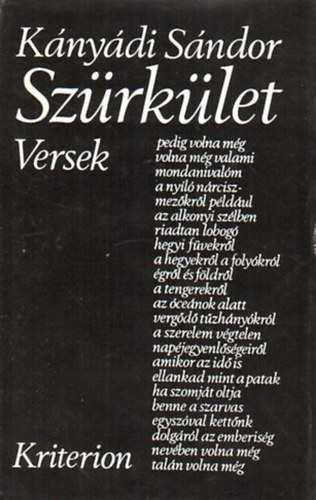 Knydi Sndor - Szrklet - Versek 1970-1977.
