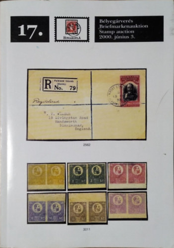 Hungarofila 17. b�lyeg�rver�s / Briefmarkenauktion, 2000. j�nius 3.