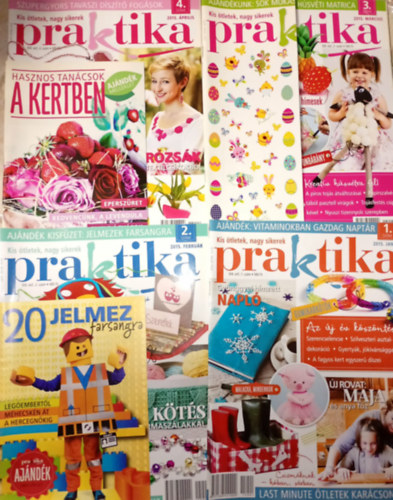 4 db. Praktika Magazin - 2015.jan. - 1. szám, 2015.febr. 2. szám, 2015.márc. 3. szám, 2015.ápr. 4. szám (szabás-varrás-kötés-hobby-lakásdivat-kézimunka)