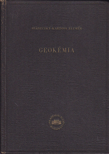 Szdeczky-Kardoss Elemr - Geokmia