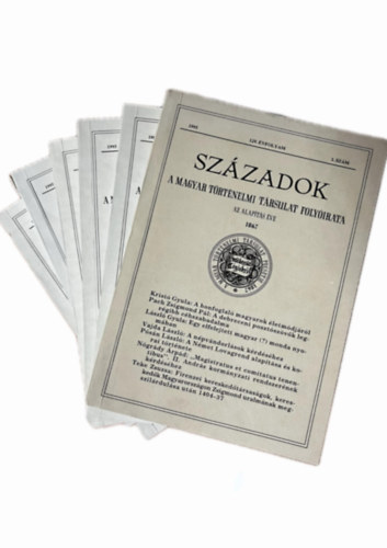 Magyar Trtnelmi Trsulat - Szzadok - 129. vfolyam -1995 -1-6. szm (6db, teljes vfolyam, lapszmonknt)