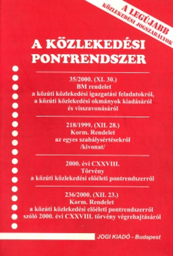 A kzlekedsi pontrendszer