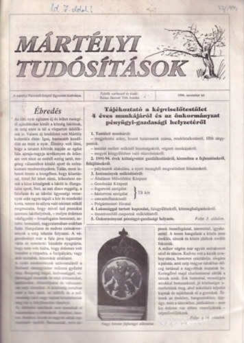 M�rt�lyi tud�s�t�sok 1994. november