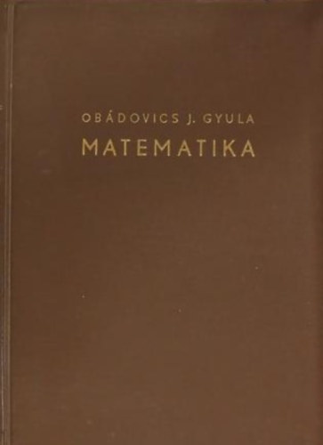 Ob�dovics J�zsef Gyula - Matematika